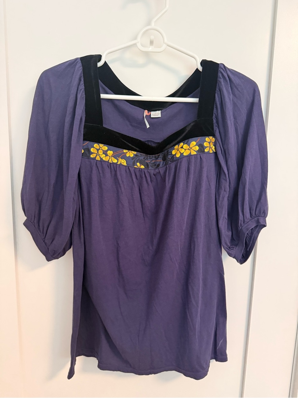 Anthropologie Purple Blouse with short sleeves